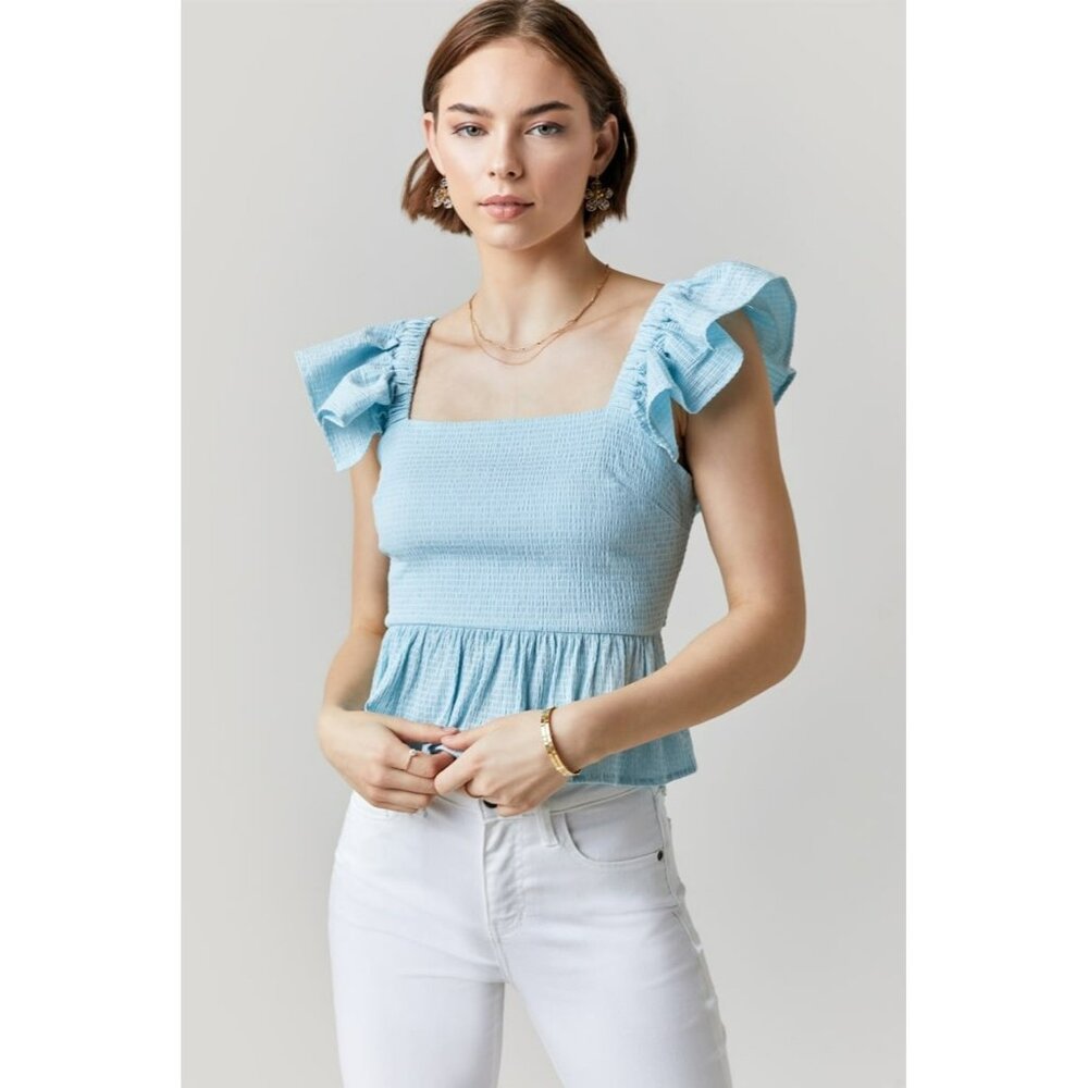 NWT Mi Ami from Francesca’s Jessie Bow Back Peplum Blouse Size XL